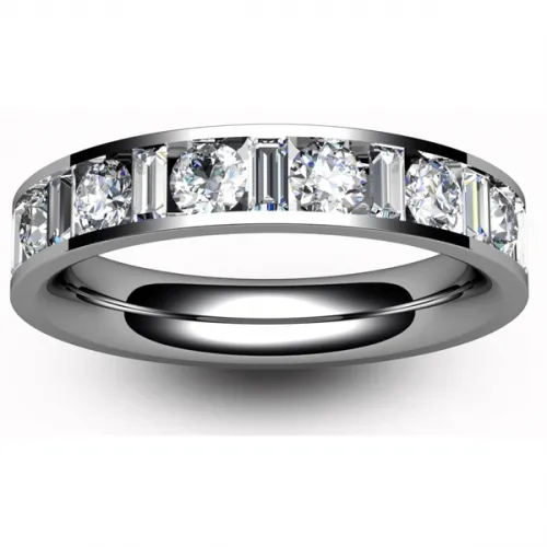 White Gold Half Eternity Ring (TBC403H) - All Metals